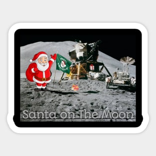Santa on The Moon Sticker
